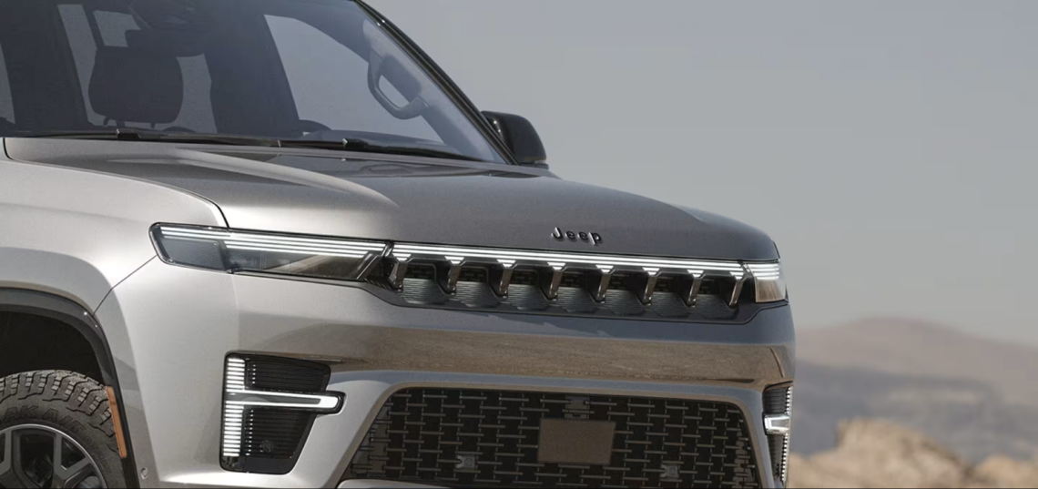 2026 Jeep Grand Wagoneer hood and headlights outside